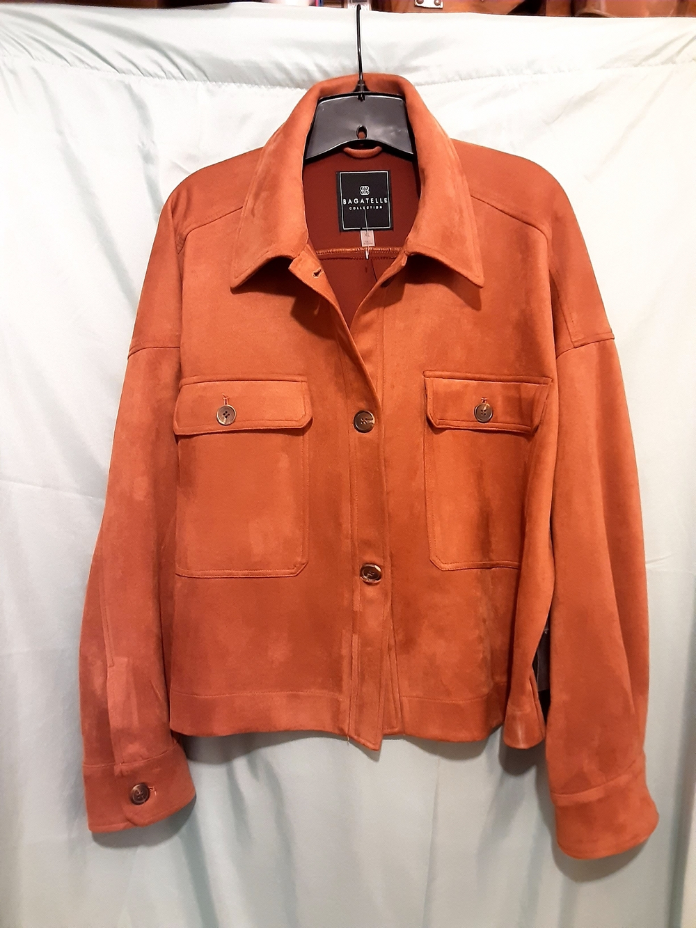Bagatelle Suede Jacket in Rust Orange